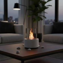 Starfire Table Top (Stone) Masaüstü Dumansız Şömine – Kokusuz Gerçek Alev, Dekoratif Ambiyans