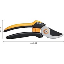 Bypass L Bahçe Makası, Masif, P341, Taze Dallar ve Çalılar Için, Yapışmaz Kaplama, Paslanmaz Çelik Bıçaklar, Uzunluk: 20,5 Cm, Siyah/turuncu, 1057164