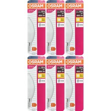 Avarson (6 Adet) Ledvance 7,5W Sarı Işık (2700K) E14 Duylu (Ince Duy) LED Ampul