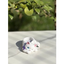 Mezra Art Sevimli Kedi Biblo Mumluk – El Yapımı Dekoratif Döküm Kedi Figür