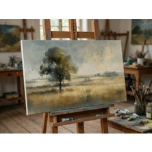 El Yapımı Natürel Kanvas Tablo