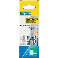 Blindnietmuttern, Ince Malzemeler Için, 20 Adet, Matkap Ucu Dahil, M5