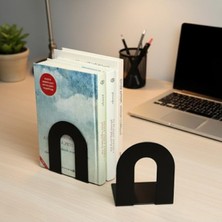 Cekar Store 2'li Metal Kitap Desteği Kitap Tutucu (Ikili) Dekoratif Aksesuar (Beyaz)