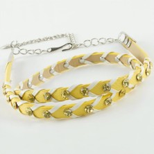 Zero Land Muratech Örgülü Deri Taşlı Kemer-Turuncu