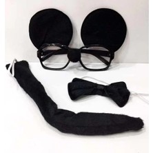 LTG Nova Mickey Mouse Gözlüğü Papyonu Kuyruğu Seti