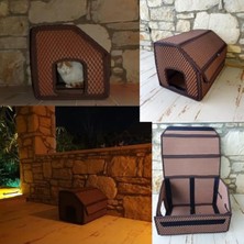 Cekar Store Bod Dış Mekan Yağmura ve Soğuğa Dayanıklı Eva Kedi Evi Yuvası Kahve