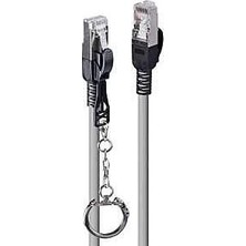 Planet Lindy LIN-47602 1 mt Cat 6A 500MHZ S-Ftp Güvenlik Için Kilitlenebilir Gri Patch Cord Kablo