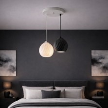 Mm Design Siyah - Beyaz 2li Sprial Avize