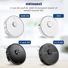 Cekar Store Yedek Parça Aksesuarları Xiaomi Roborock S5 Max S6 Pure S6 Maxv S50 Elektrikli Süpürge, 2 Rulo Fırça, 4 Yan Fırça, 4 Hepa Filtre (Beyaz)