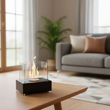 Starfire Mini Elegance Masaüstü Dumansız Şömine – Kokusuz Gerçek Alev, Dekoratif Ambiyans