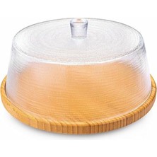Daisy Home Bambum Hira - Cam Kapaklı Bambu Kek Fanusu 30 cm