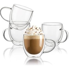 Daisy Home Arvale 4 Adet 250 ml Çift Cidarlı Kahve Kupası Bardak