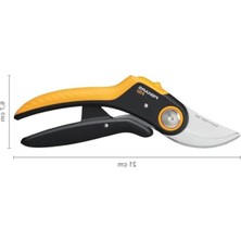 Bahçe Makası Plus, Powerlever, P721, Taze Dallar ve Çalılar Için, Yapışmaz Kaplama, Paslanmaz Çelik Bıçaklar, Uzunluk: 21 Cm, Siyah/turuncu, 1057170