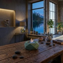 Starfire Hexa Masaüstü Dumansız Şömine – Kokusuz Gerçek Alev, Dekoratif Ambiyans