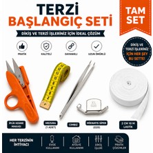 İplixa Iplixa Terzi Başlangıç Seti Iplik Kesme Makası Mezura Cımbız Mıknatıs Siper G20 2 cm 10 Metre Lastik 5 Parça