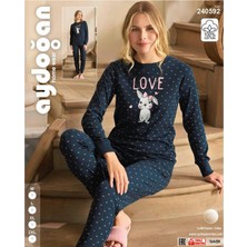 Street Beauty Aydoğan 240592 Ribana Uzun Kol Bisiklet Yaka Pijama Takım