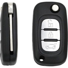 Autohan Keys Renault Fluence Megane3 Anahtar Kabı, 3 Butonlu, Siyah