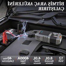Akü Takviye Cihazı 150 Psı Hava Kompresörü 12000MAH Taşınabilir Jump Starter 12V Araç Çalıştırma Cihazı LED Fener Powerbank Lastik Şişirme Pompası