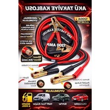 Akü Takviye KABLOSU,1200 Amper, 2,3 Metre Uzunluk, Profesyonel Heavy Duty, Güçlü Timsah Kıskaçlı, Bakır Iletken, Made In Turkey