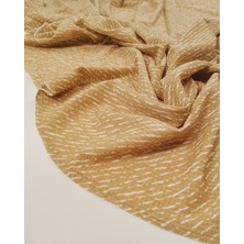 Kumaş Parça Hardal Ekru Delikli Jarse Kumaş Ince Esnek Dökümlü Bluzluk & Elbiselik 160X220CM