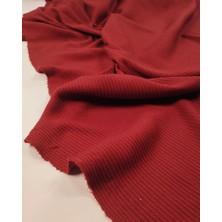 Kumaş Parça Kızıl Bordo Raporlu Örme Kumaş Yumuşak Esnek Dökümlü Elbiselik & Tuniklik 120X260CM