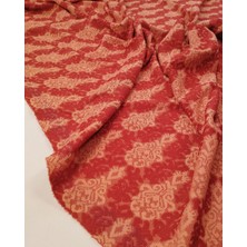 Kumaş Parça Turuncu Kırmızı Ince Örme Kumaş Dökümlü Esnek Bluzluk & Elbiselik 140X200CM