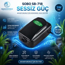 Sobo Tek Çıkışlı Akvaryum Hava Motoru - Sessiz Yapı - Güçlü Hava Akışı - 3W -SB-718