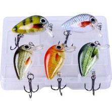 Cekar Store 5 Adet Crankbait Lrf Balık Olta Yem Seti - Sesli Bilyalı - Kutulu - 2.7cm 1.5gr