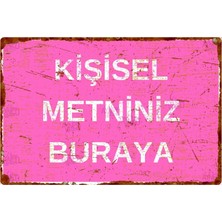 AYNED Print Kişiye Özel Retro Ahşap Tabela – Pas Efektli Dekoratif Kapı ve Duvar Süsü