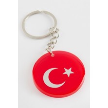 Zero Land Muratech Ay Yıldız Epoksi Anahtarlık-Gümüş Rengi