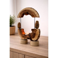 Lumea Mama Doğanın Zarafeti – El Yapımı Doğal Ahşap Mumluk 🌿🕯️