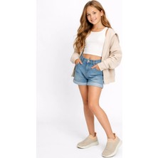 Akd Ayakkabıcılık Unisex Çocuk Spor Ayakkabı Bej Triko Hafif Nefes Alabilen Sneaker Rahat Taban Günlük Ayakkabısı