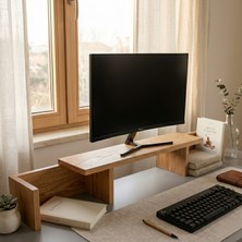 Lagomood Up Monitör Yükseltici Masaüstü Organizer Meşe