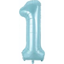 Deniz Parti 1 Rakam Mavi Folyo Balon 34''- 76 cm