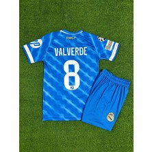 Real Madrid 2025/26 Yeni Sezon Valverde Alternatif Çocuk Forması  ( Blue)