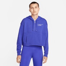 Nike W Nk Df Gt Ft Gx Hz Kadın Mavi Sweatshirt