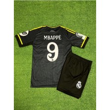 Real Madrid 2025/26 Sezonu Kylian Mbappe Deplasman Çocuk Forması (Gri)