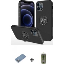 Marsilyan™- iPhone 12 Pro Max Kılıf Odak Form Prime - Siyah Joko Magic 5d Hayalet Cam + Gümüş Shine Kamera Lens Koruma Cam