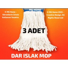 PremiumPort 3'lü Temizlik Arabası ve Islak Mop Seti, Beyaz, Dar Alanlar Için
