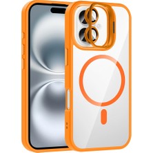 Apple iPhone 17 Kılıf Standlı ve Kamera Lens Hediyeli M-Safe Şarj Özellikli Zore Etro Kapak