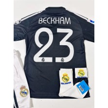 R.madridd 2004/05 Sezon D.a.v.i.d B.e.c.k.h.a.m Nostalji Çocuk Forması Armalı Set (Black)