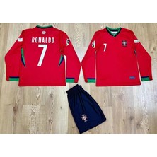 Portekiz 2024-25 Sezonu Cristiano Ronaldo Iç Saha Uzun Kol Çocuk Forması
