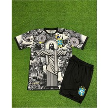 Brezilya Neymar Jr Özel Konsept Çocuk Forması (Gri)