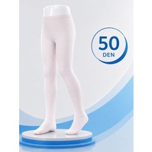 Bella Calze Ince Kız Çocuk Beyaz Kilotlu Çorap Mikro 50
