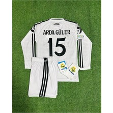 R.e.a.l M.a.d.r.i.d 2024-25 Yeni Sezon A.r.d.a G.ü.l.e.r Uzun Kol Çocuk Forması 4'lü Set (Armalı)