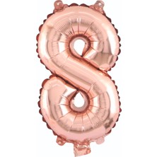 Deniz Parti 8 Rakam Rose Gold Folyo Balon 34''- 76 cm