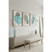 Tontilika Modern Minimalist Soyut Formlar 3’lü Ahşap Çerçeveli Tablo Seti