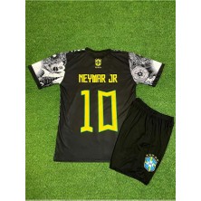 Brezilya Neymar Jr Özel Konsept Çocuk Forması (Gri)