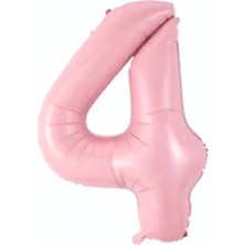 Deniz Parti 4 Rakam Pembe Folyo Balon 34''- 76 cm