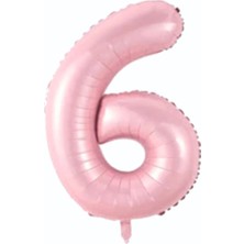 Deniz Parti 6 Rakam Pembe Folyo Balon 34''- 76 cm